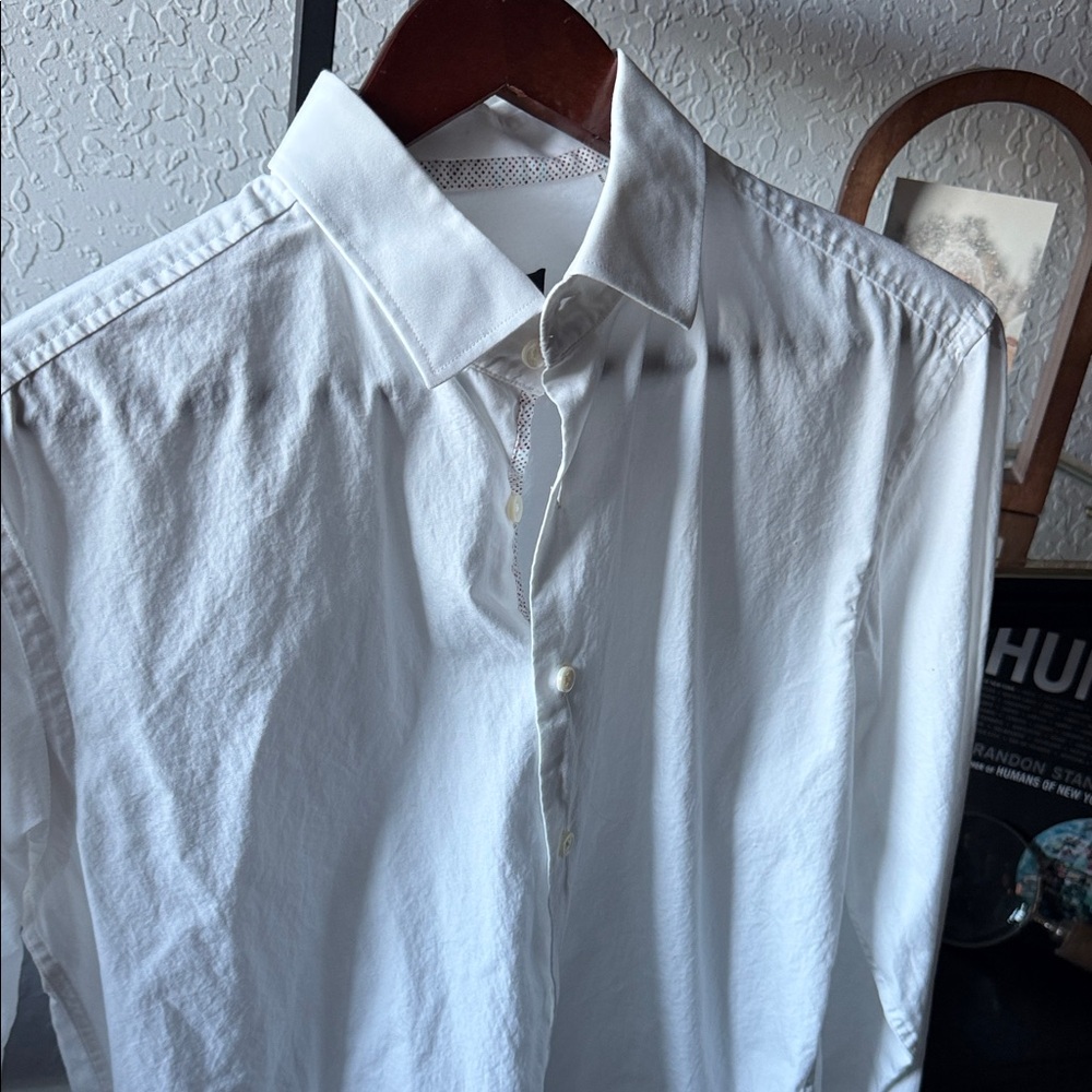 Bugatchi Elegant White Dress Shirt for Men